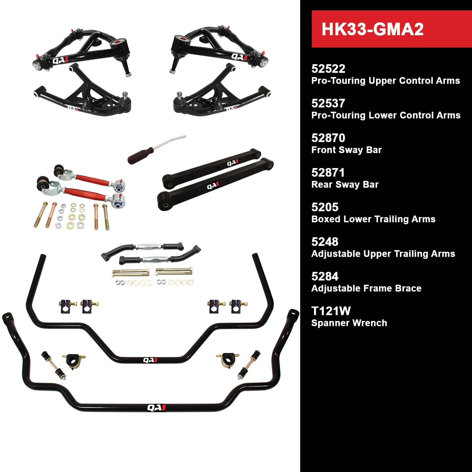 QA1 HK33-GMA2 Handling Kit Level 3 GM 1968-72 A-Body, Without Shocks