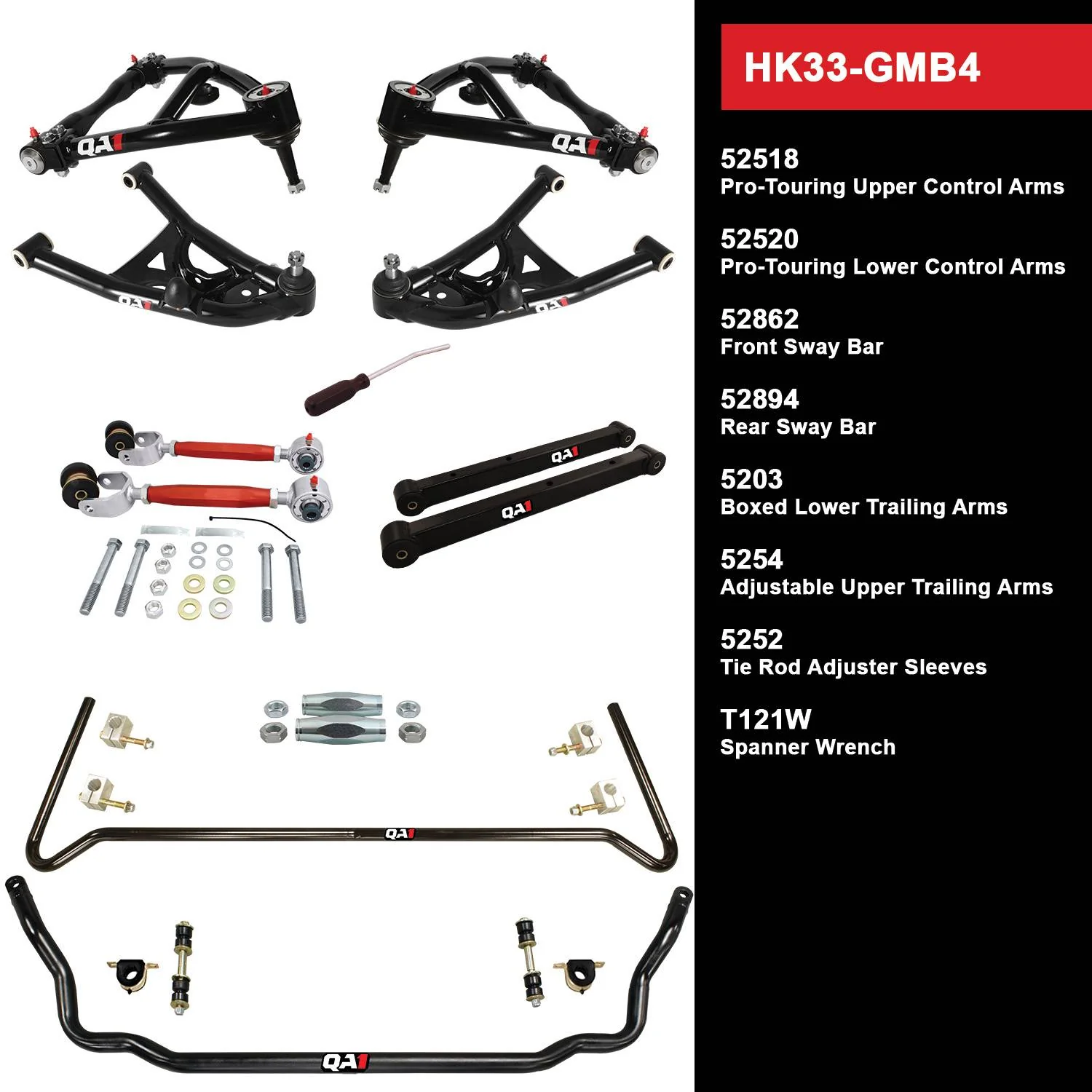 QA1 HK33-GMB4 Handling Kit Level 3 GM 1977-93 B-Body, Without Shocks