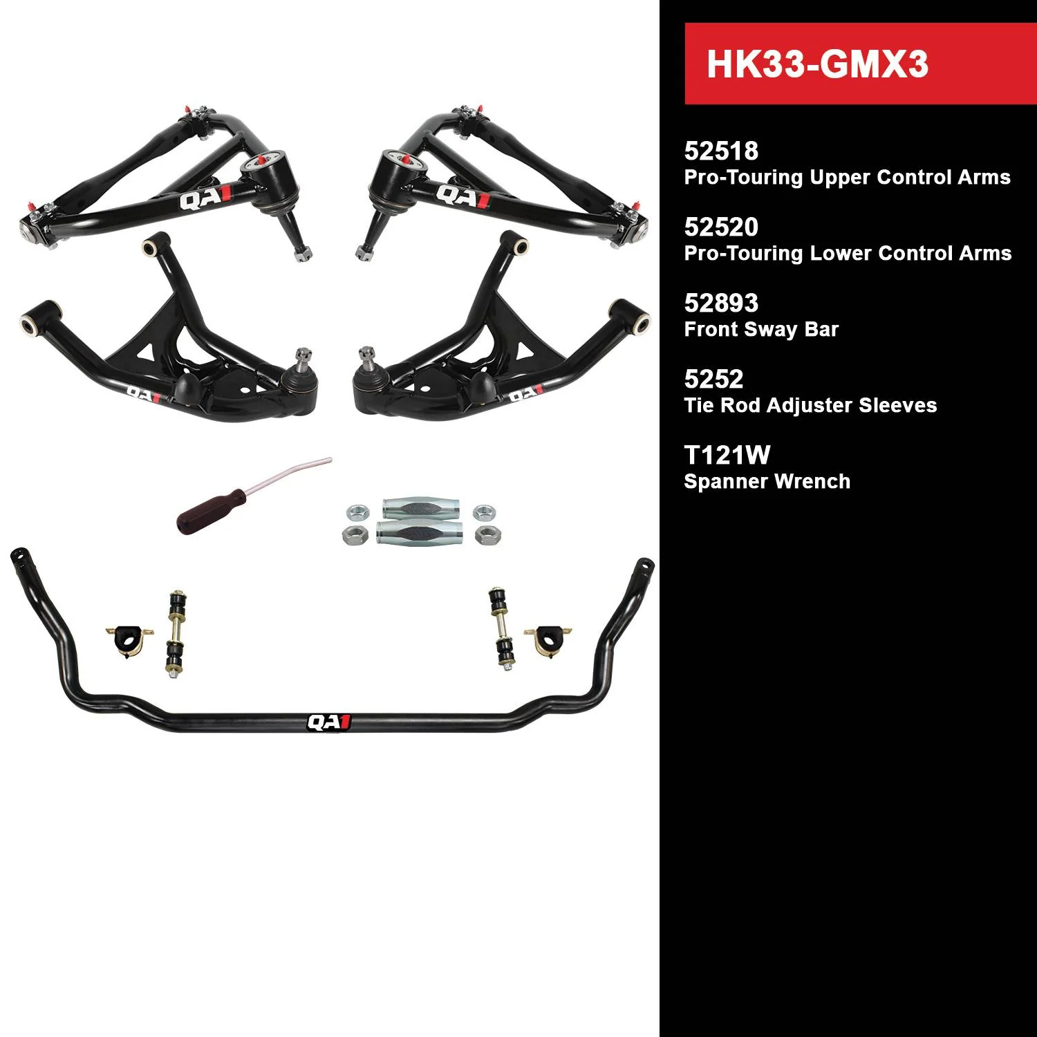 QA1 HK33-GMX3 Handling Kit Level 3 GM 1975-79 X-Body, Without Shocks