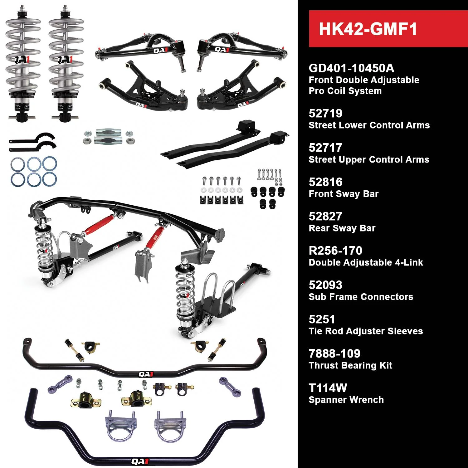 QA1 HK42-GMF1 Handling Kit Level 2 GM F-Body 1967-69