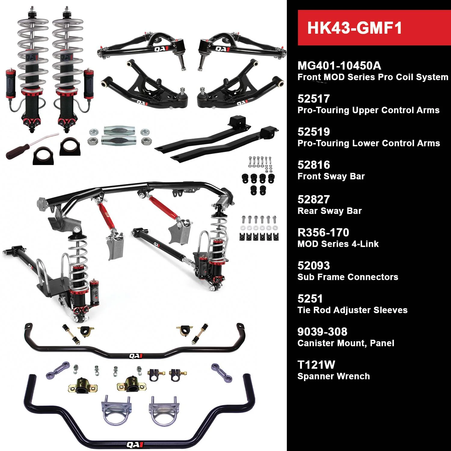 QA1 HK43-GMF1 Handling Kit Level 3 GM F-Body 1967-69
