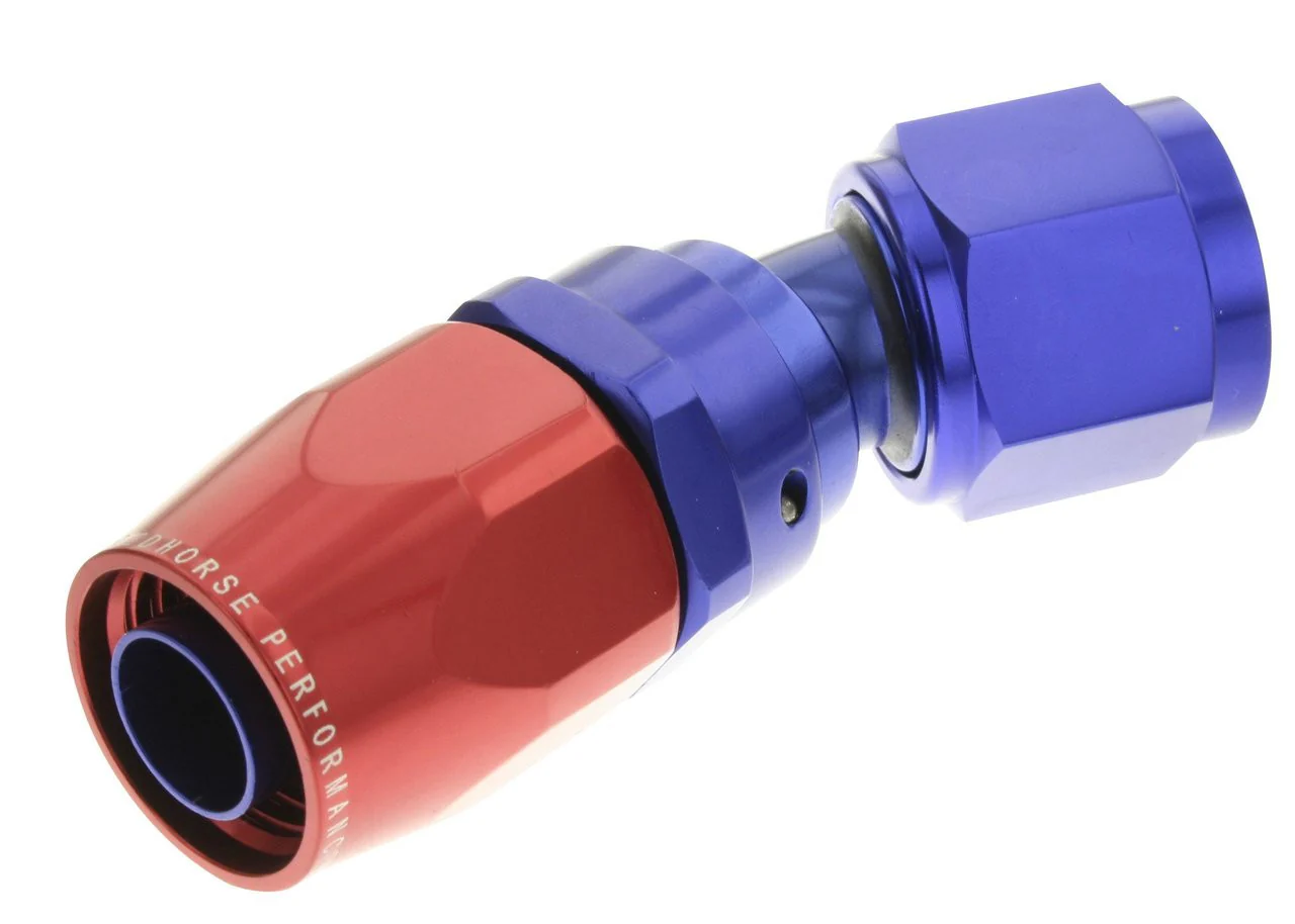 Redhorse Performance 1030-06-1 -6 Swivel Seal Hose End 30 Degree Red/Blue