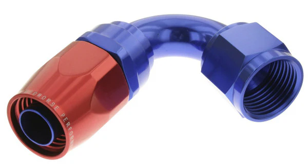 Redhorse Performance 1120-10-1 -10 Swivel Seal Hose End 120 Degree Red/Blue