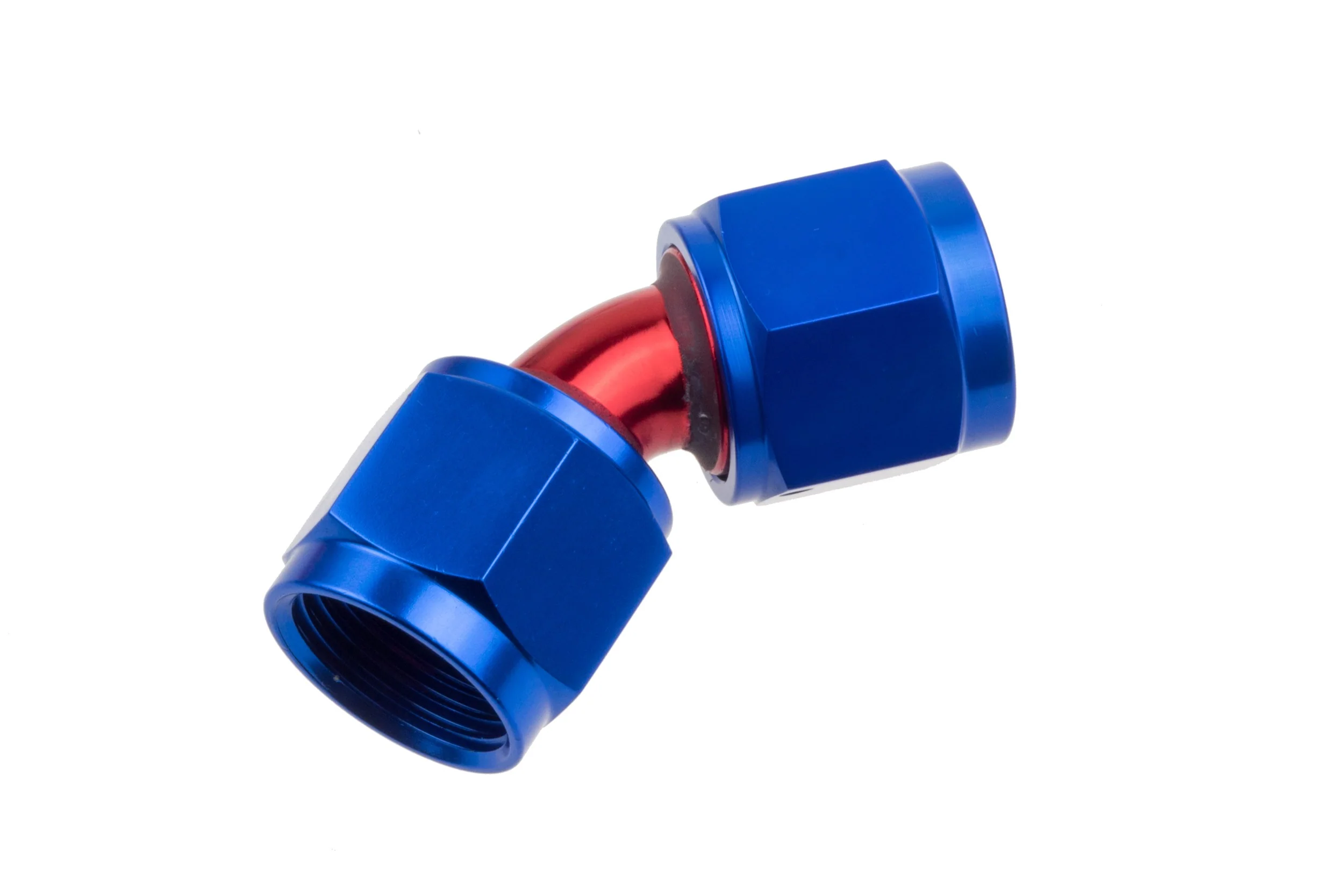 Redhorse Performance 8145-12-1 AN Female to AN Female Swivel Coupler, -12 45 Degree, Blue