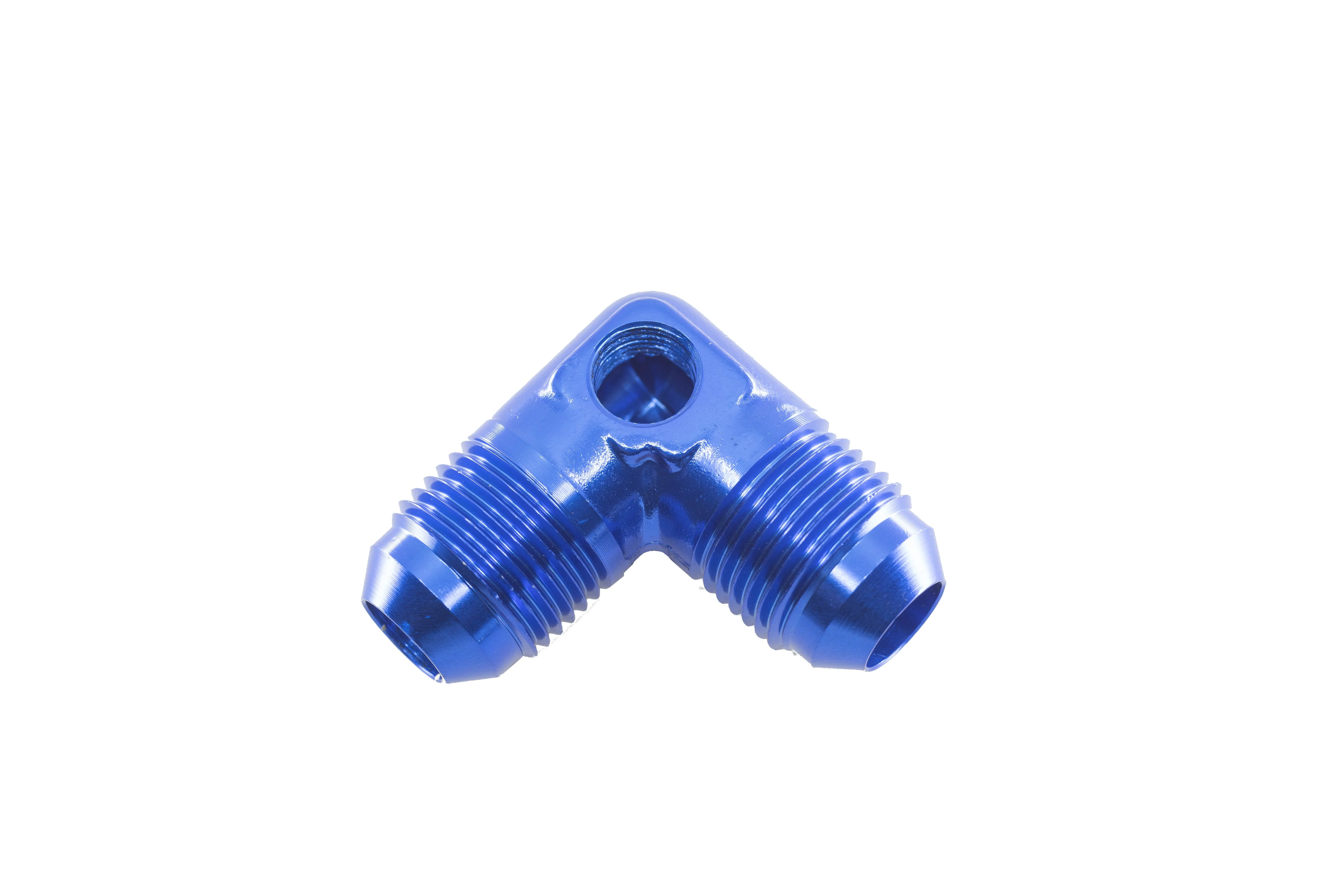 Redhorse Performance 8218-08-1 AN Male Pressure Adapter With 1/8" NPT Port, -8 90 Degree, Blue
