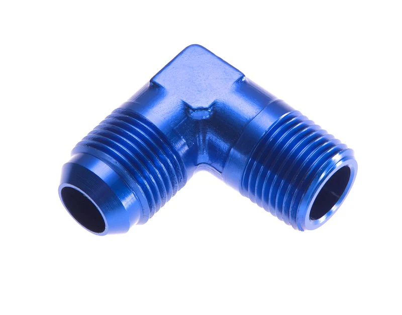 Redhorse Performance 822-12-08-1 AN Male to NPT Male Adapter, -12 to 1/2" 90 Degree, Blue