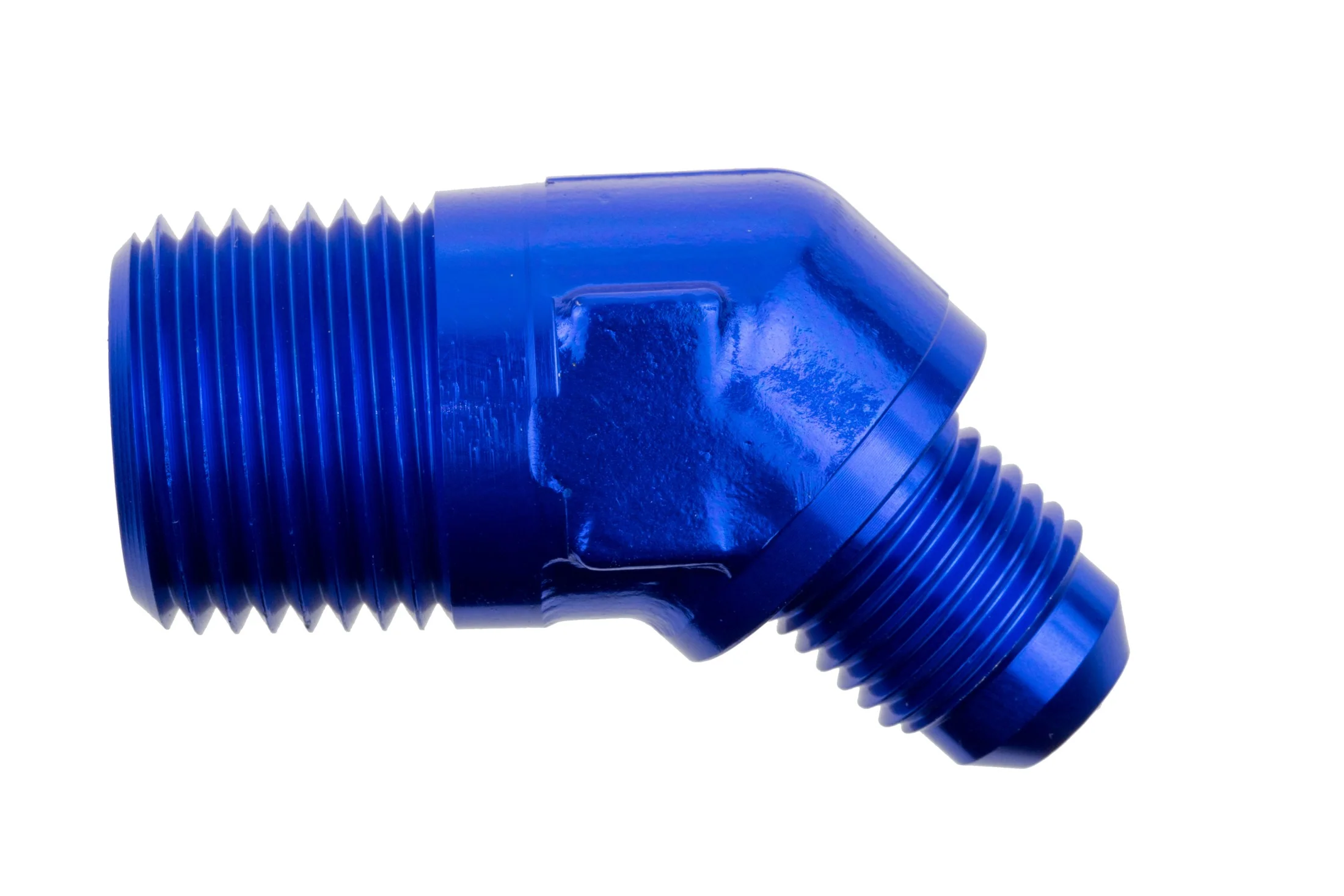Redhorse Performance 823-06-08-1 AN Male to NPT Male Adapter, -6 to 1/2" 45 Degree, Blue