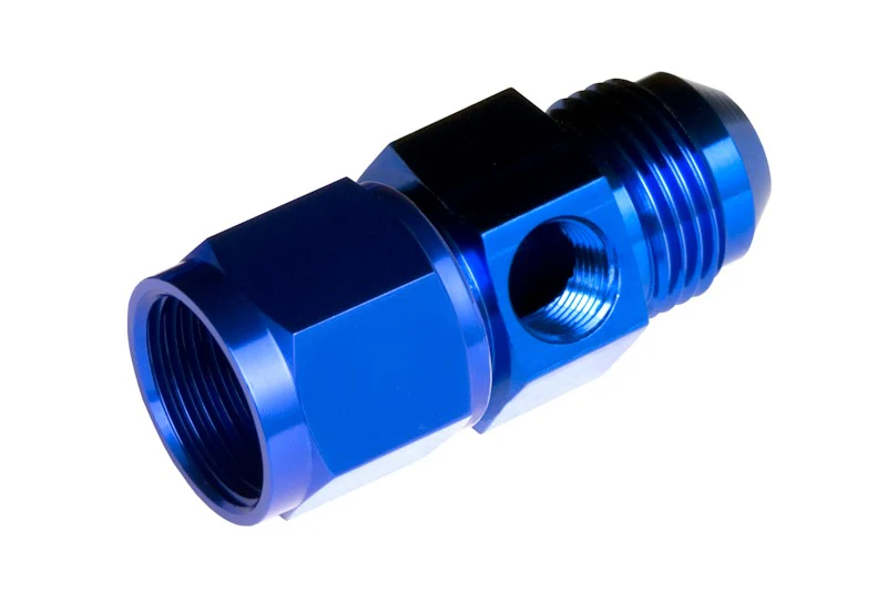 Redhorse Performance 9192-08-1 AN Male to AN Female Pressure Adapter With 1/8" NPT In Hex, -8, Blue