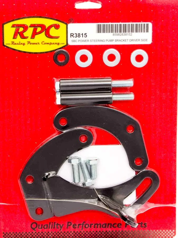 RPC R3815 Sbc Saginaw Power Steer Bracket Swp Black