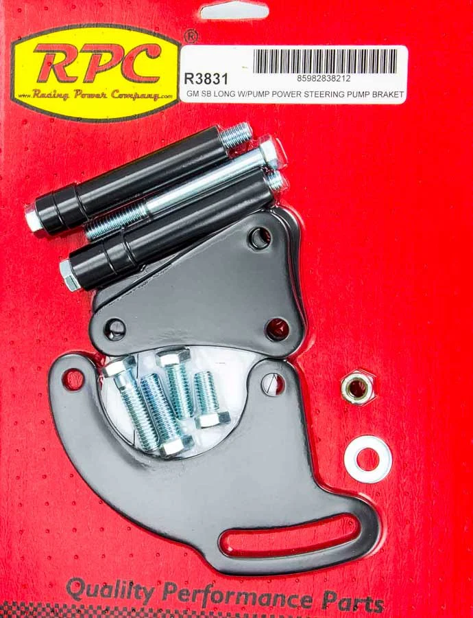 RPC R3831 Sbc Saginaw Power Steer Bracket Lwp Black