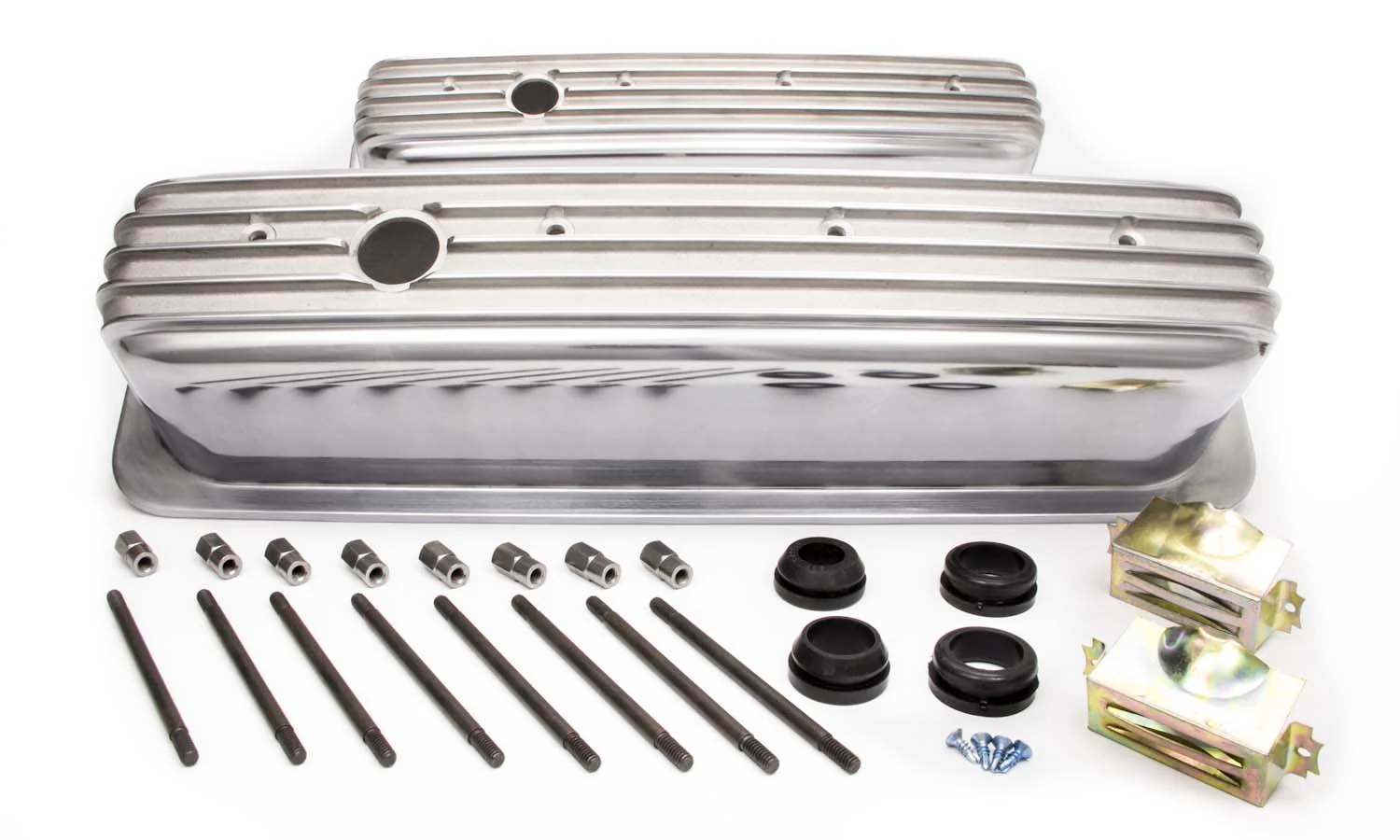 RPC R6191 Sbc Alum Finned Tall Center Bolt V/C Polished