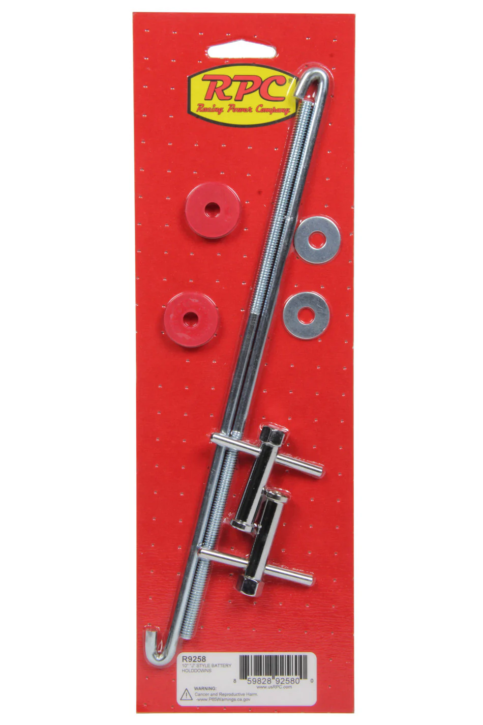 RPC R9258 Chrome 10In Battery Hold Tray J-Hook Style