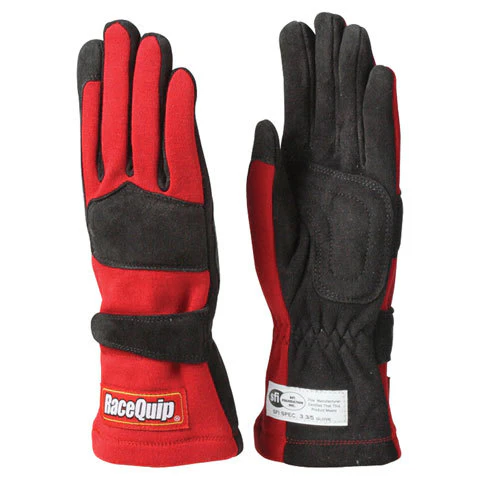 Racequip 355015 Gloves Double Layer Large Red SFI