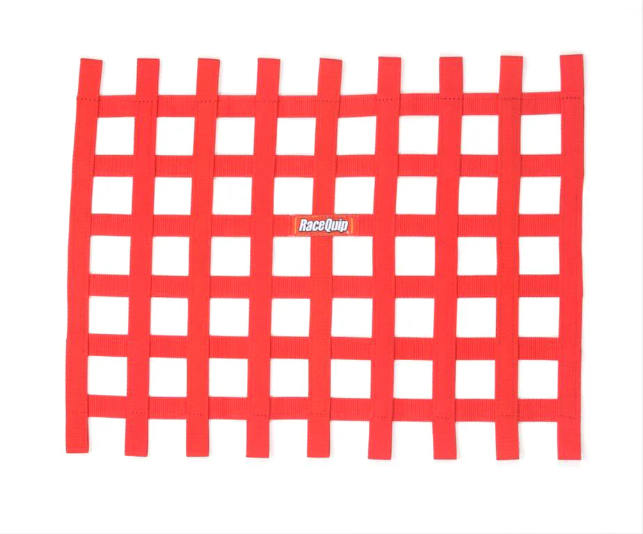 Racequip 721015 Ribbon Window Net Red Non-SFI