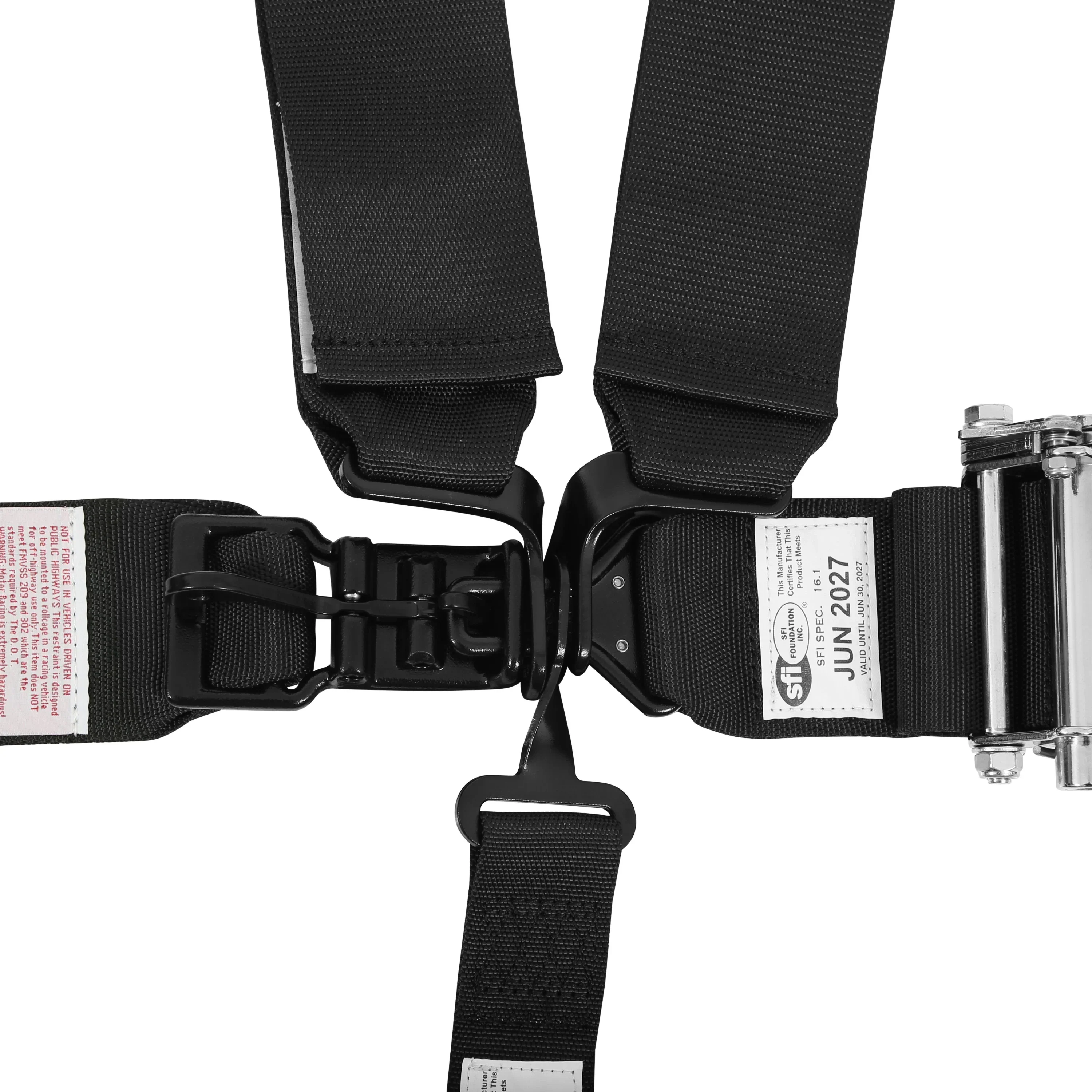 Racequip 815005 5pt Harness HNR Ratchet L&L Black - Image 2