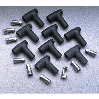 Taylor / Vertex 46055 Boot / Terminal Kit, Distributor / Coil, 8-10.4 mm, Black, 90 Degree, HEI Style Terminal, Set of 9