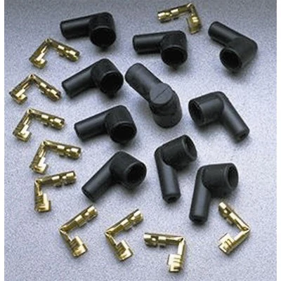 Taylor / Vertex 46057 Boot / Terminal Kit, Distributor / Coil, 8 mm, Black, 90 Degree, Socket Style, Set of 10