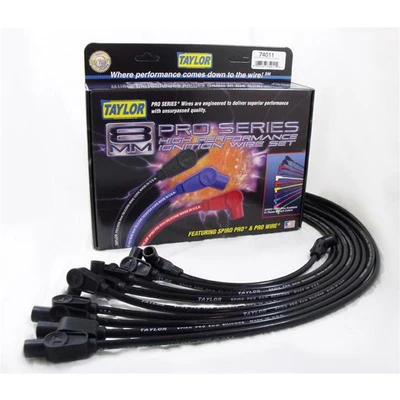 Taylor 74011 Spiro-Pro 8MM Spark Plug Wire Set SBC Black