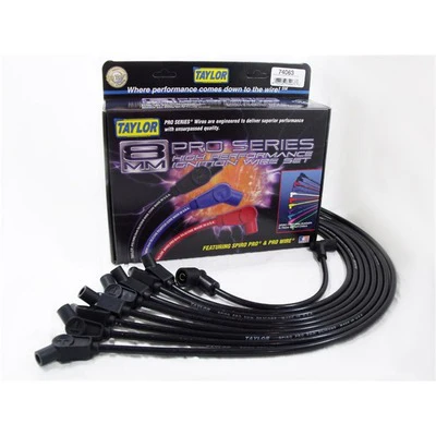 Taylor 74063 Spiro-Pro 8MM Spark Plug Wire Set Chevy/Ford/GMC Black