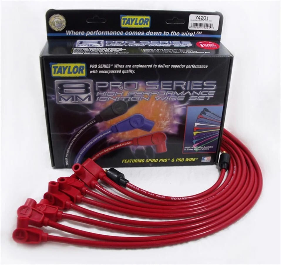 Taylor 74262 Spiro-Pro 8MM Spark Plug Wire Set Ford/Oldsmobile/Pontiac Red