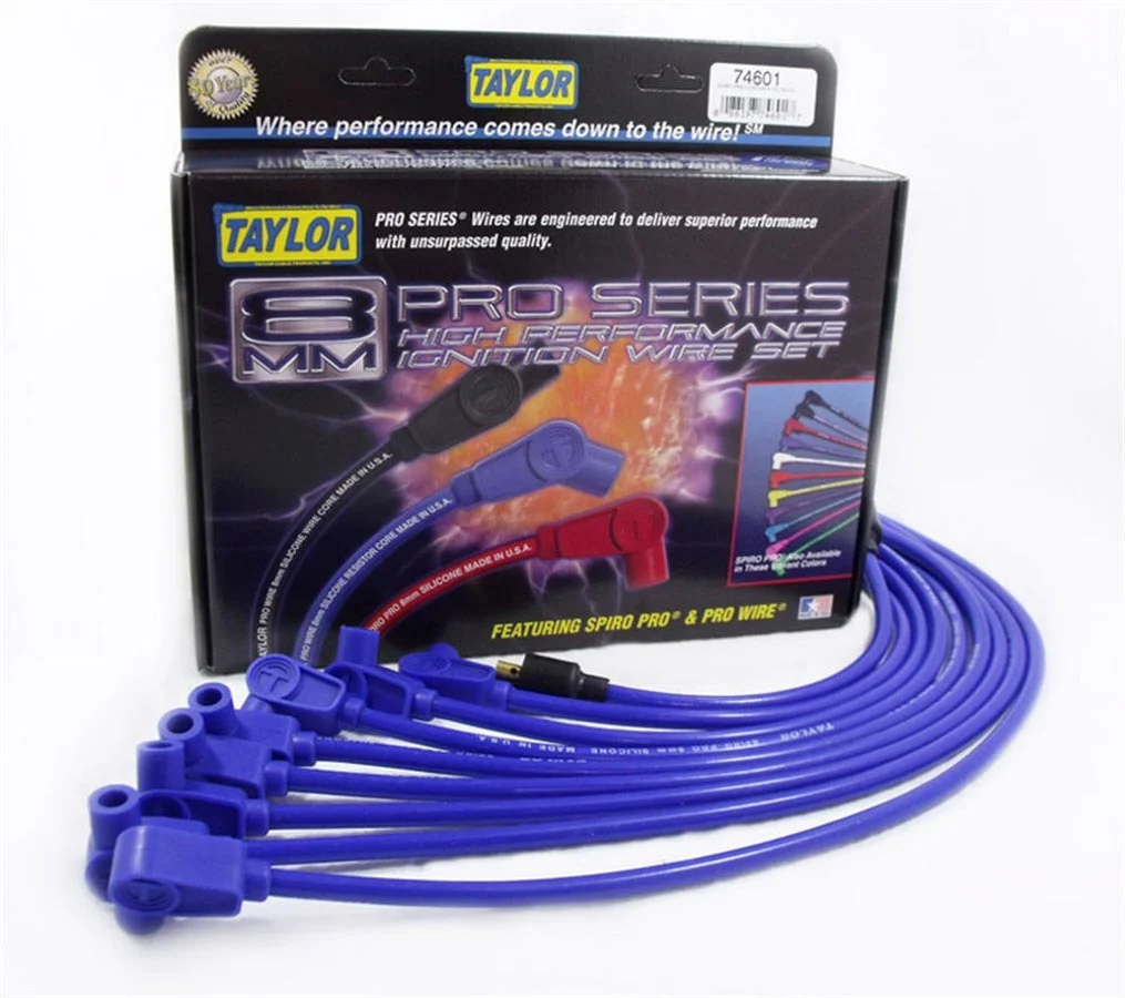 Taylor 74662 Spiro-Pro 8MM Spark Plug Wire Set Ford/Pontiac Blue