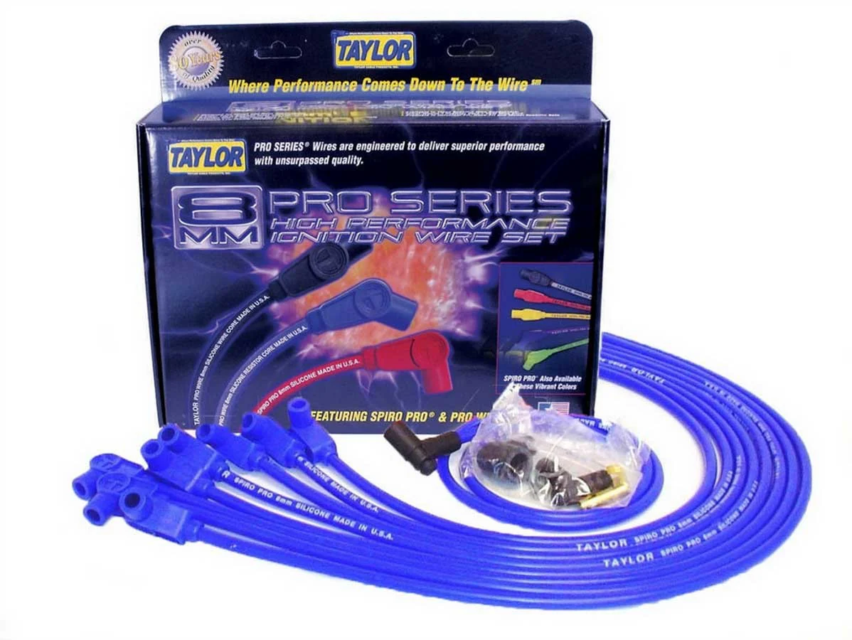 Taylor 76646 Spiro-Pro Race Fit 8MM Spark Plug Wire Set LS Blue