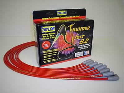 Taylor 84216 Thundervolt 8.2MM Spark Plug Wire Set SBC/Pontiac Red