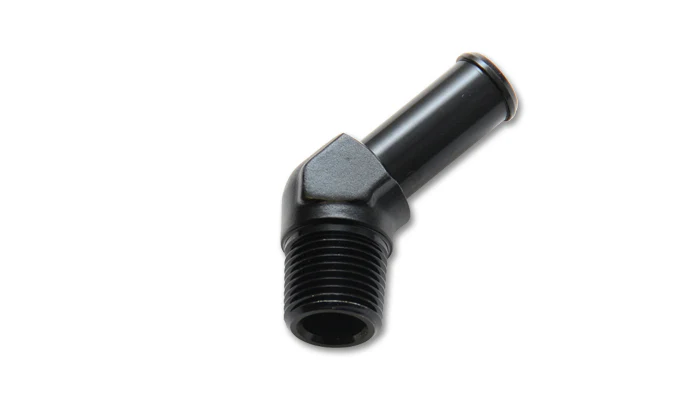 Vibrant Performance 11225 3/8” Male NPT to 3/8” Hose Barb 45 Degree Adapter