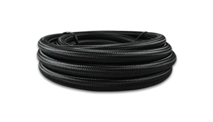Vibrant 18976 -6 Black Nylon Braided PTFE Hose 20 Foot Roll
