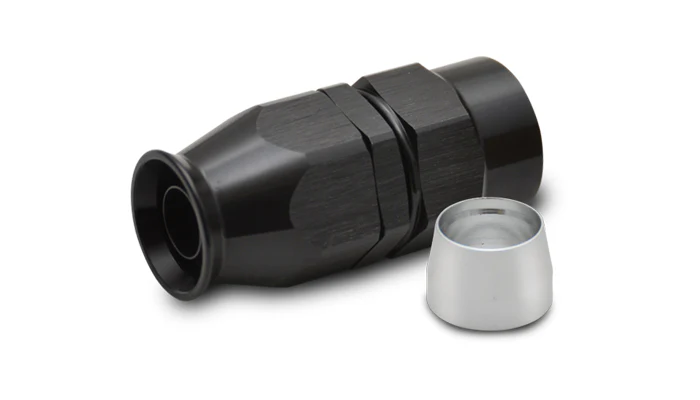 Vibrant Performance 28008 -8 Black High-Flow PTFE Hose End Straight