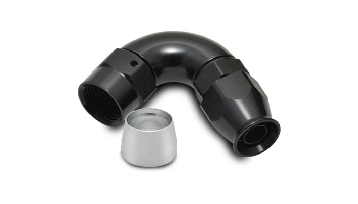 Vibrant Performance 28208 -8 Black High-Flow PTFE Hose End 120 Degree