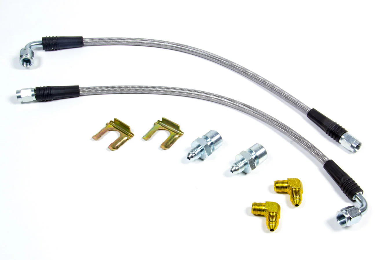 Wilwood 220-10509 Flexline Kit 64-72 GM Front w/90 Deg Hose End