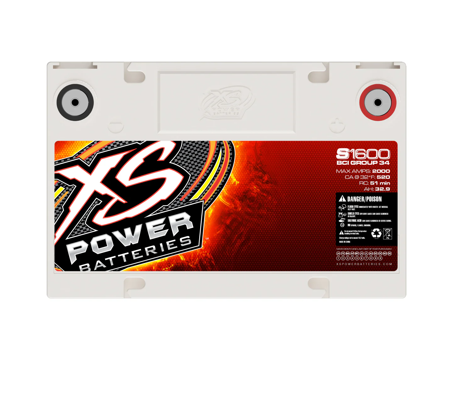 XS Power S1600 AGM Racing Battery 16 Volt - Image 4